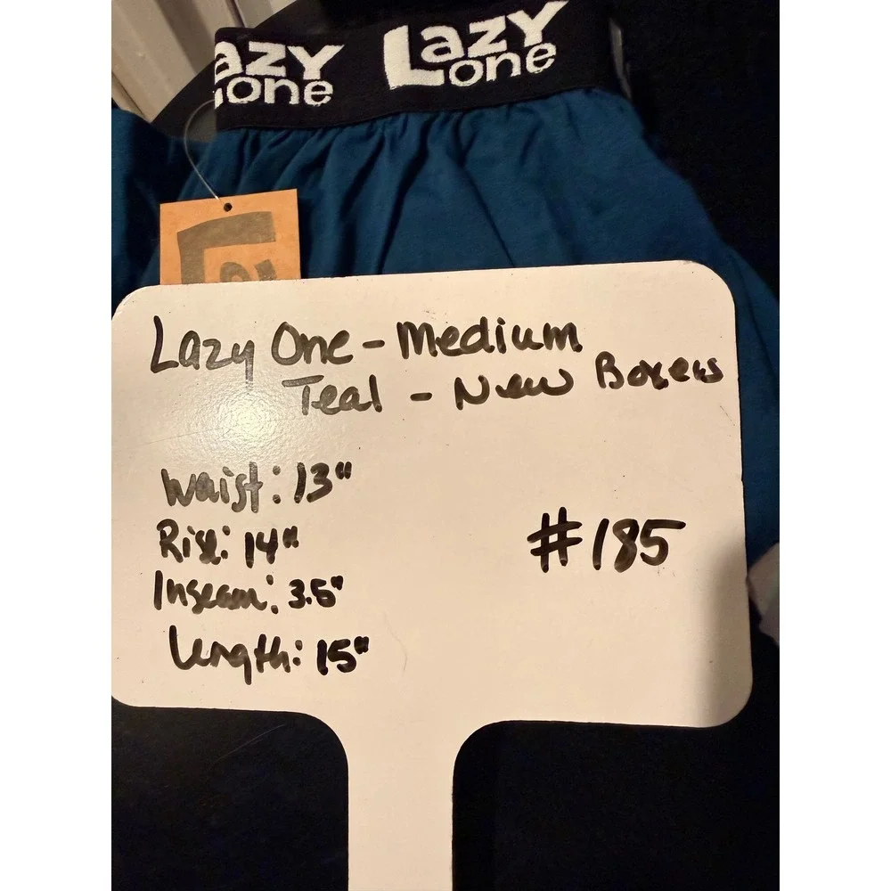 Lazy One Boxer Bacon Wind Teal Men's Medium Cotton Sleepwear Loungewear - Picture 7 of 7